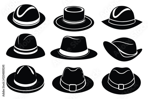 black Cowboy hat logo icon design vector illustration template