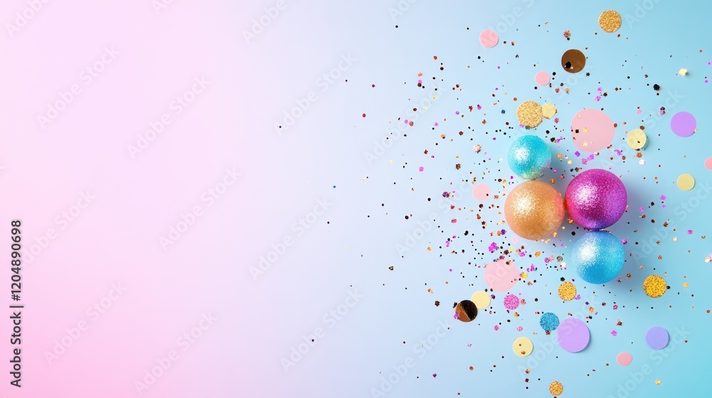 New Year's Eve Party Pop Art: Colorful Glitter & Confetti on Gradient Background for Invitations & Posters New Year's Eve Party Pop Art: Colorful Glitter & Confetti on Gradient Background for Invitations & Posters