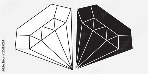 Diamond  icons. Set of vector icons. Colorful luxury symbols. Abstract jewelry gemstones isolated. Various forms of Diamond cut. Jewelry logo design. Beautiful colors and variety.