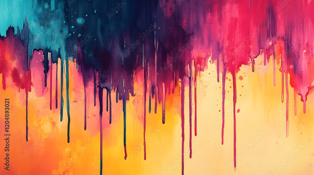 Fototapeta premium Abstract Dripping Paint Colorful Artwork
