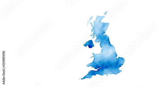 Watercolor map of the United Kingdom. (2)