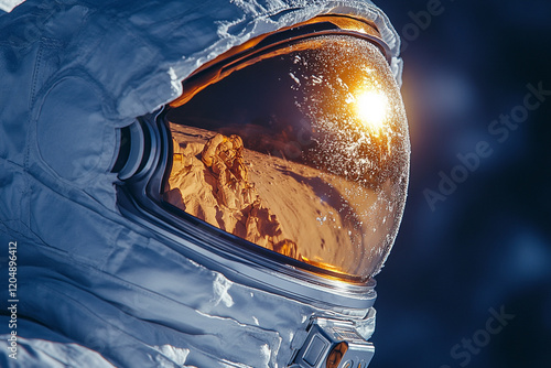 Wallpaper Mural Astronaut Helmet Reflecting Lunar Landscape And Sun Torontodigital.ca