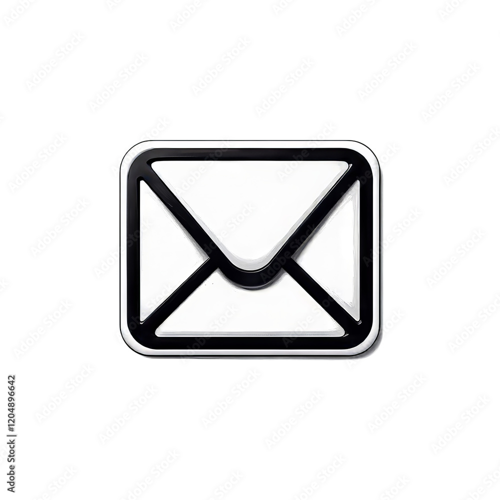 Black outlined envelope icon on transparent background Black outlined envelope icon on transparent background