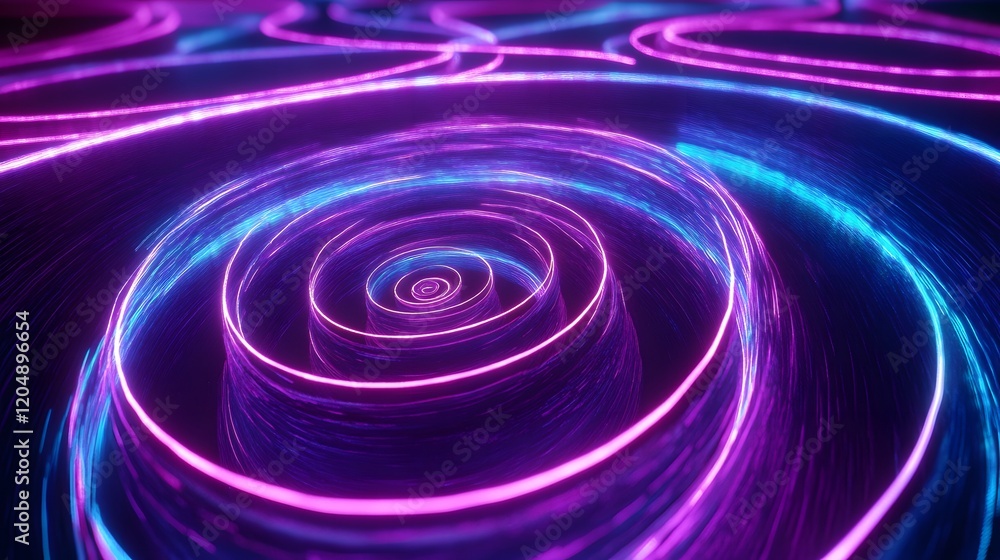 Dynamic neon swirls abstract digital space 3d animation futuristic environment close-up view visual illusion Dynamic neon swirls abstract digital space 3d animation futuristic environment close-up view visual illusion
