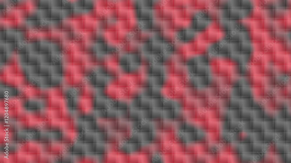 Abstract Background with a Red Square. Abstract Neon Red and Black Digital Grid Animation Abstract Background with a Red Square. Abstract Neon Red and Black Digital Grid Animation