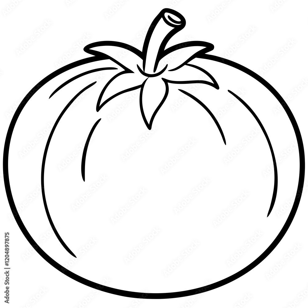 Clean Tomato Vector Line Drawing Clean Tomato Vector Line Drawing