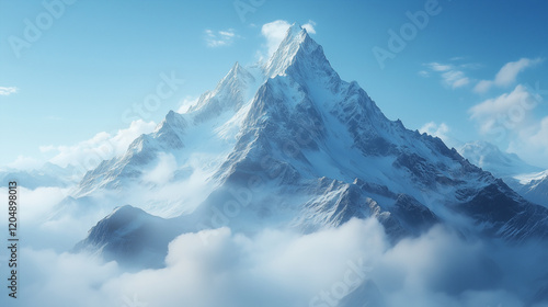 Wallpaper Mural A snow-capped mountain rises from a sea of clouds Torontodigital.ca