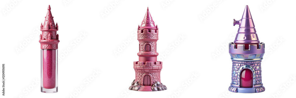 Obraz premium Castle Turret Shaped Lip Gloss Containers Displayed