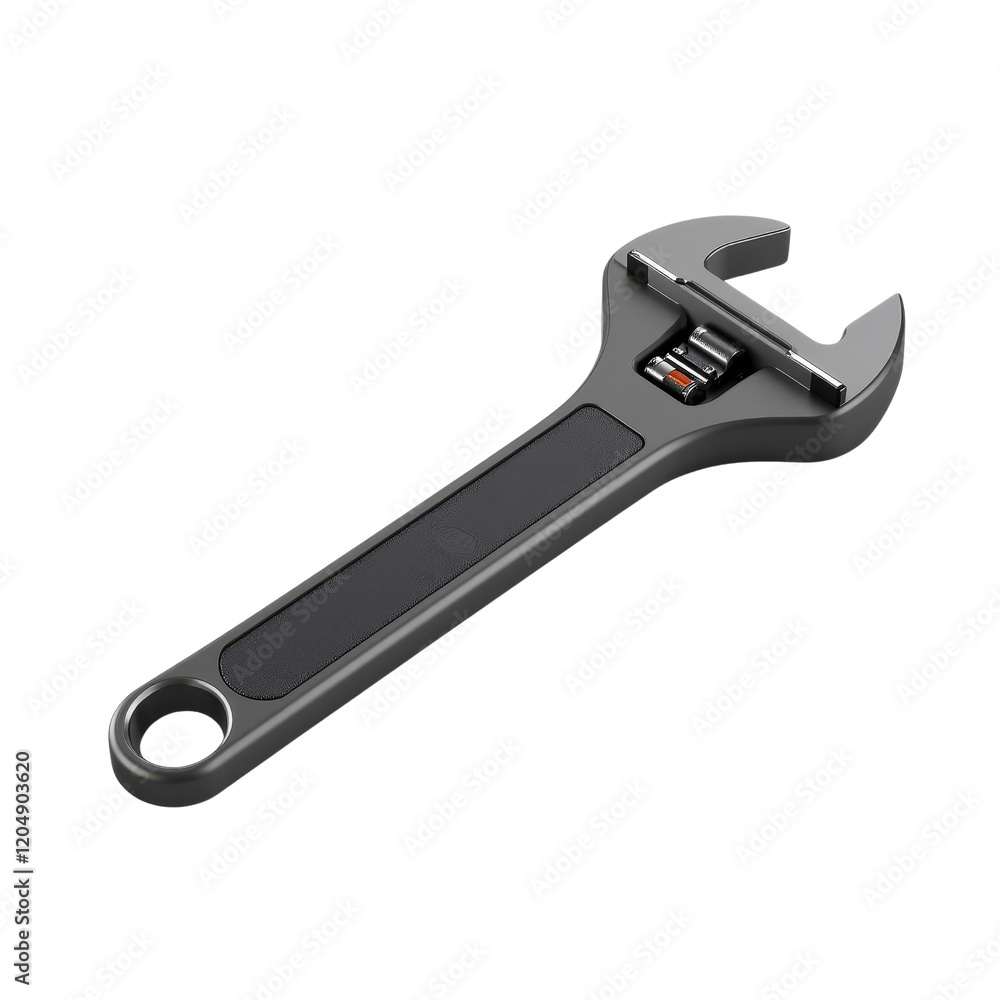 Gunmetal Gray Ergonomic Tire Wrench With Adjustable Jaw and Textured Grip Gunmetal Gray Ergonomic Tire Wrench With Adjustable Jaw and Textured Grip
