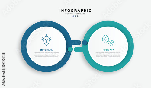 Vector Infographic label design template . process diagram with icons and 2 options or steps.