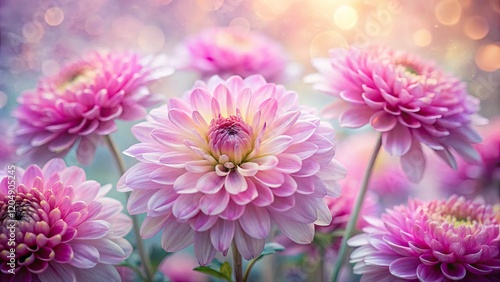 Kengai Chrysanthemum Double Exposure, Pink Flower Photography, Blooming Autumn Flowers, Floral Art