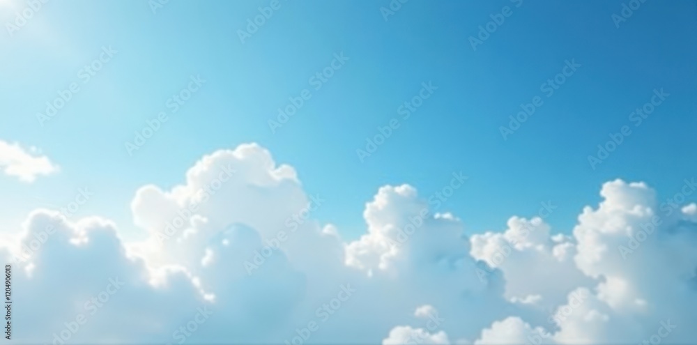 Soft white clouds on blue sky gradient background, soft focus, blue sky Soft white clouds on blue sky gradient background, soft focus, blue sky