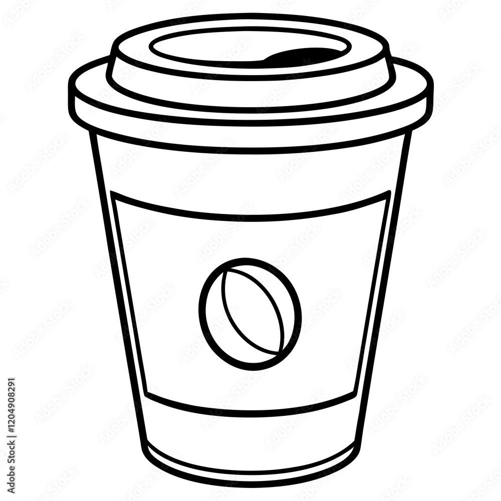 Elegant Coffee Cup Outline for Vector Art Elegant Coffee Cup Outline for Vector Art