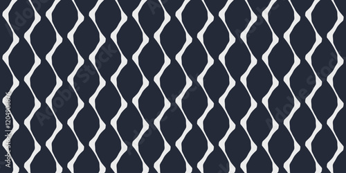 Simple geometric pattern abstract line shape motif black white minimal background. Repeat tiny small elements modern fabric design textile swatch ladies dress, man scarf, shirt all over print block.