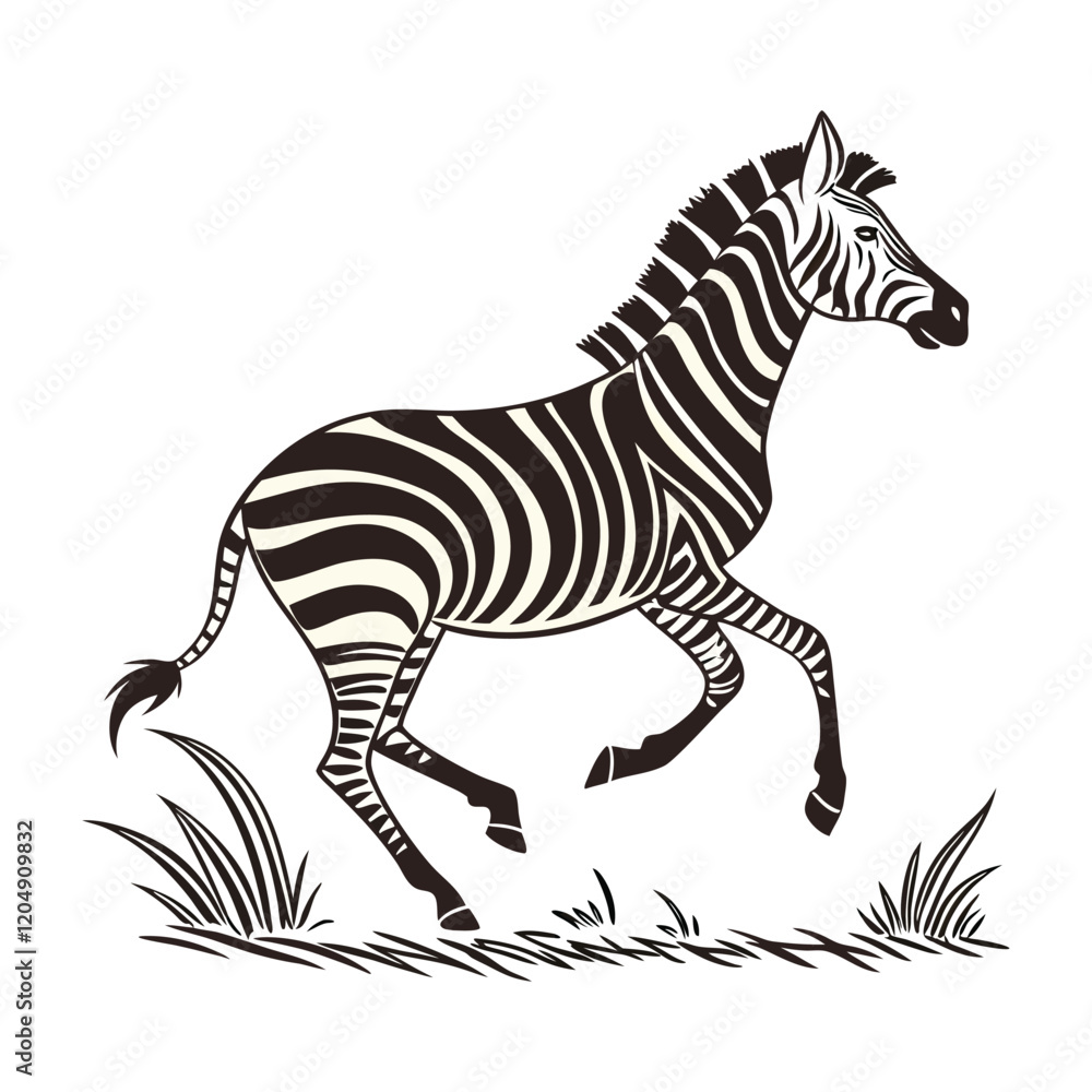 Black and white zebra illustration Black and white zebra illustration