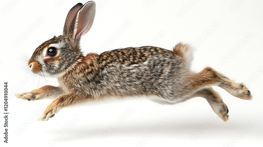 Fototapeta premium A rabbit is running in the air