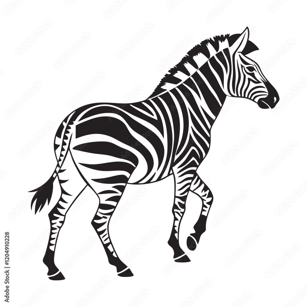 Fototapeta premium Black and white zebra illustration