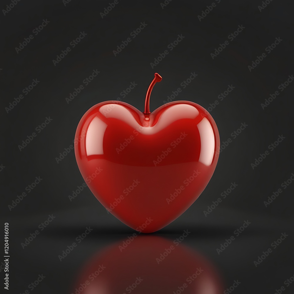 Obraz premium red apple on black background