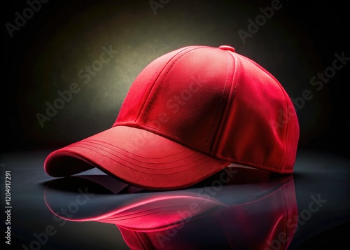 Wallpaper Mural Red Baseball Cap Long Exposure Photography, Dark Background, Night Photography, Low Light, Motion Blur, Cap Photography, Headwear Torontodigital.ca