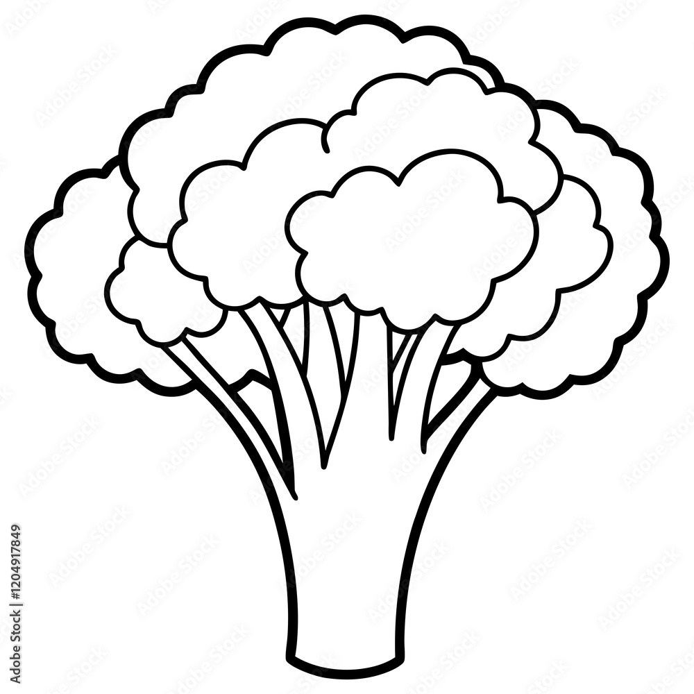 Minimalist Broccoli Vector Art Design Minimalist Broccoli Vector Art Design