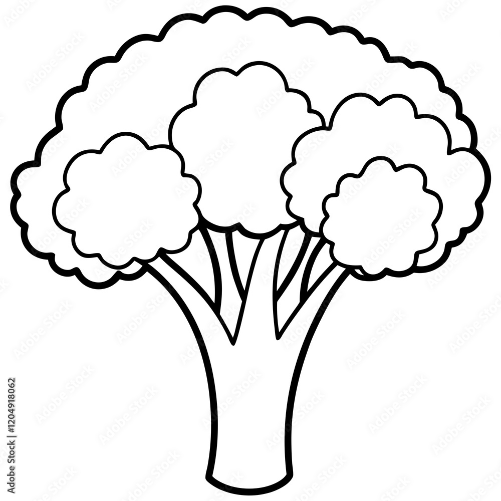 Minimalist Broccoli Vector Art Design Minimalist Broccoli Vector Art Design