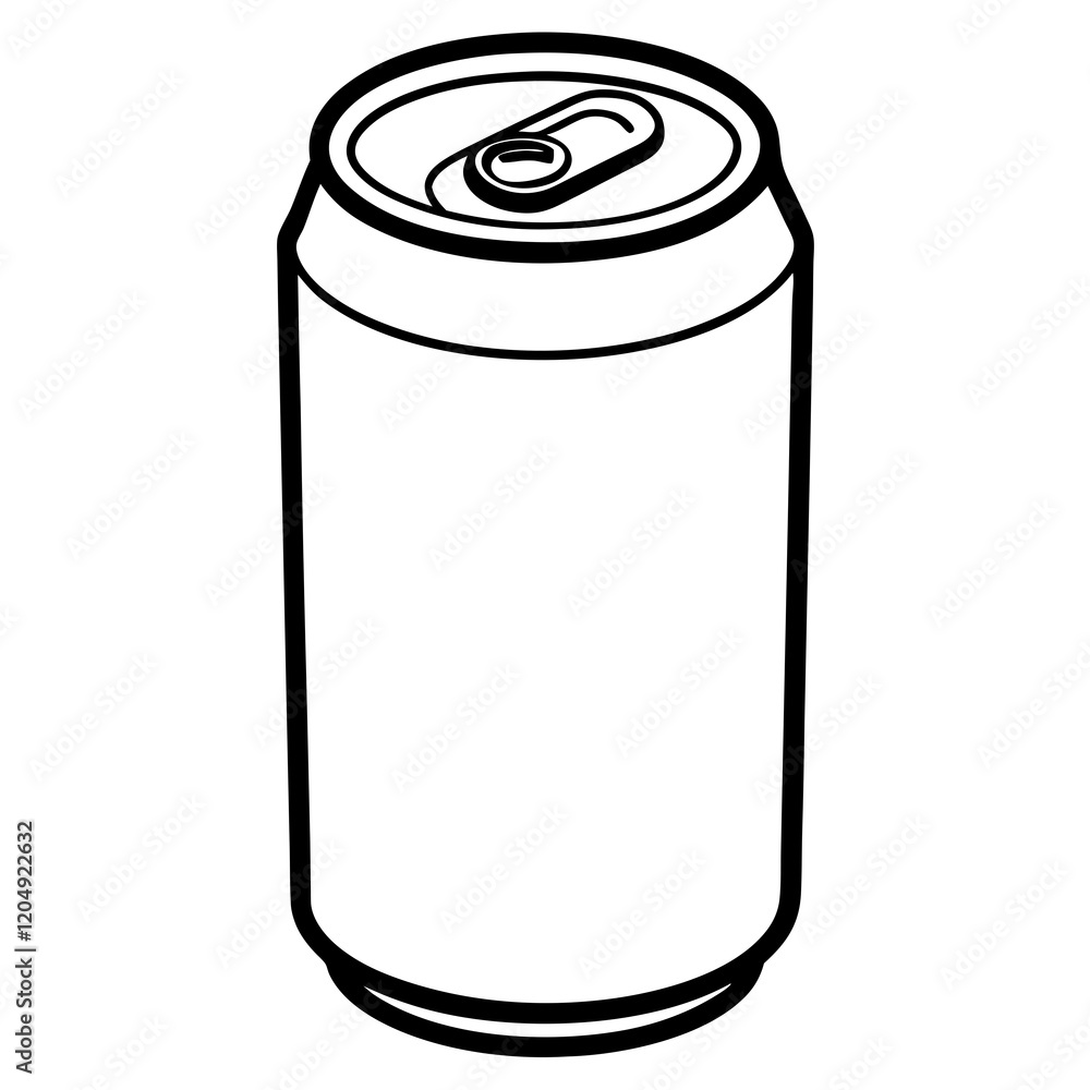 Monochrome Line Art Soda Can Design Monochrome Line Art Soda Can Design