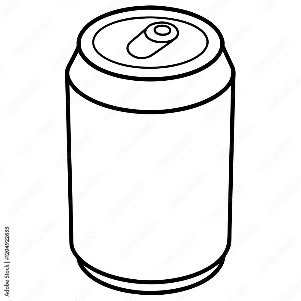 Monochrome Line Art Soda Can Design Monochrome Line Art Soda Can Design