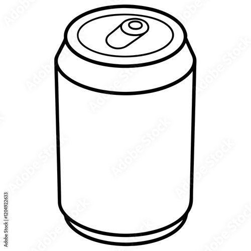 Monochrome Line Art Soda Can Design