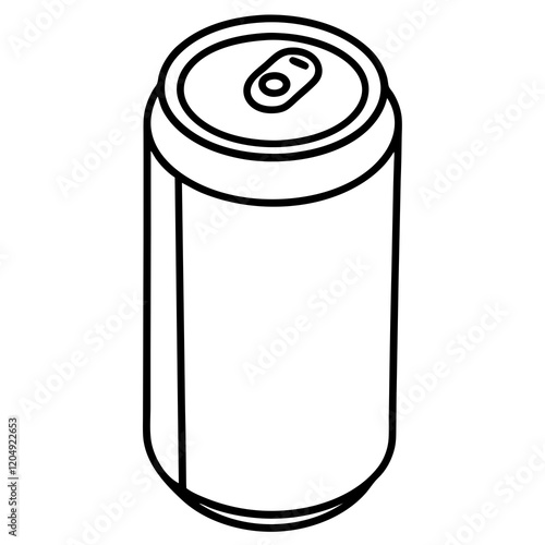 Monochrome Line Art Soda Can Design