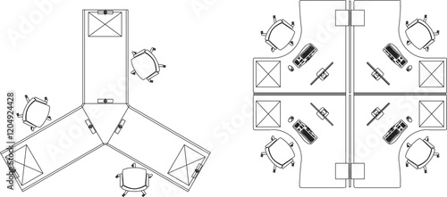 vector illustration design image office furniture table chair for work