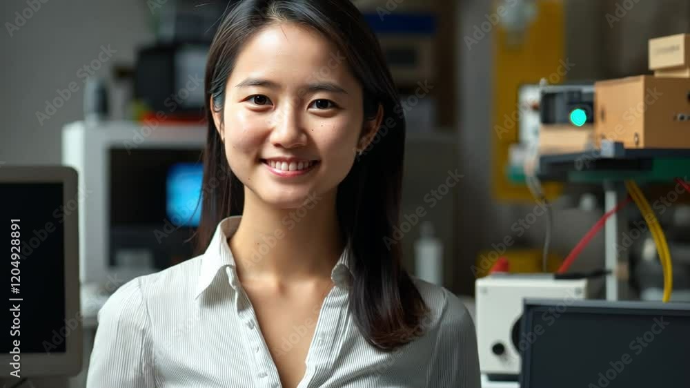 A woman developer creates innovative cybersecurity tools for the Internet of Things, protecting connected devices from evolving threats A woman developer creates innovative cybersecurity tools for the Internet of Things, protecting connected devices from evolving threats