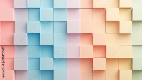 Soft Pastel Colored Cube Pattern Background for Modern Design