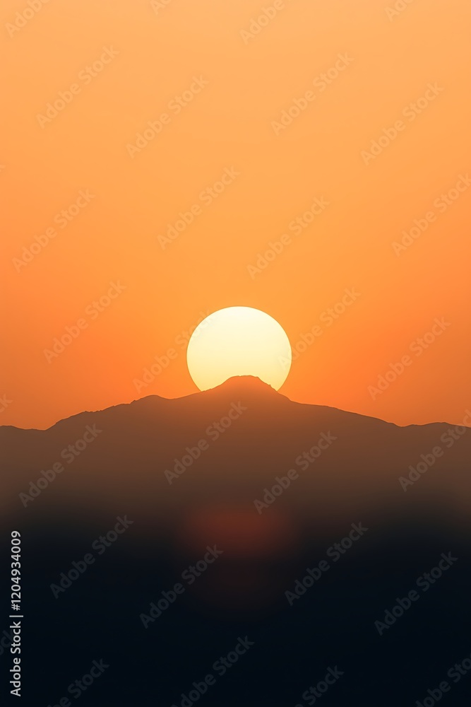 Sunset over mountain silhouettes. Sunset over mountain silhouettes.