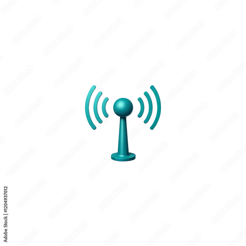 Teal wifi signal tower with transparent background Teal wifi signal tower with transparent background