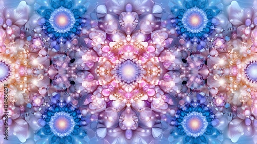 Wallpaper Mural Abstract Floral Kaleidoscope Pastel Hues Design Torontodigital.ca