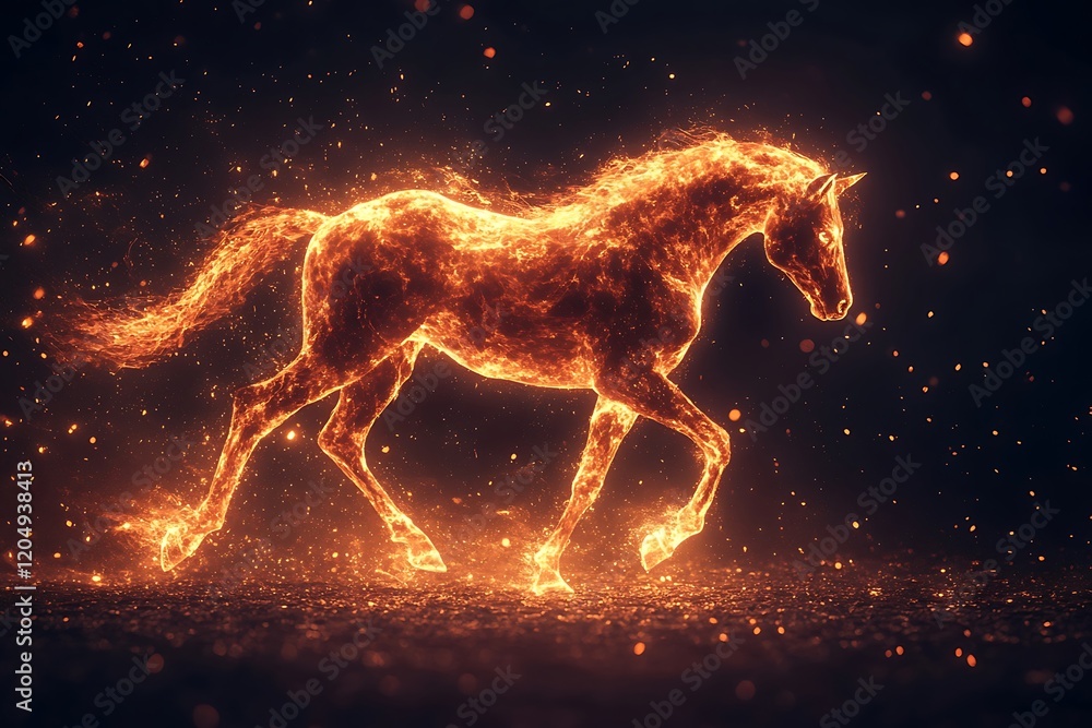 Fiery Horse Running Through Embers Fiery Horse Running Through Embers