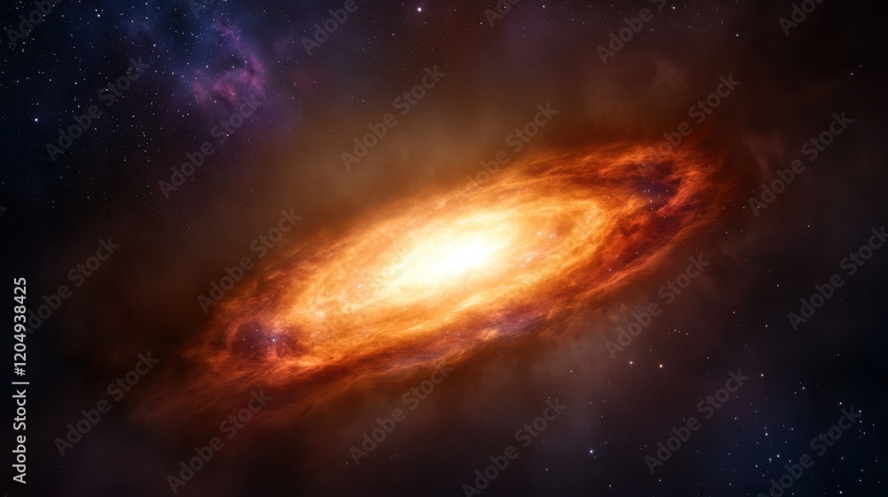 Obraz premium Breathtaking Cosmic Landscape Featuring a Black Hole Surrounded by a Stunning Galaxy Formation