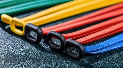 Colorful Collection of  Durable Lanyards with Black Clasps, Close-up Product Shot photo