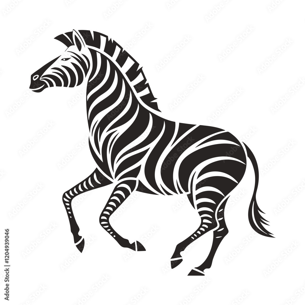 Fototapeta premium Black and white zebra illustration