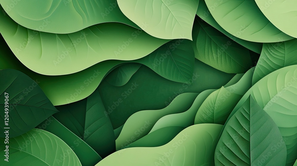 Obraz premium Lush Green Leaf Background with Vivid Texture and Depth