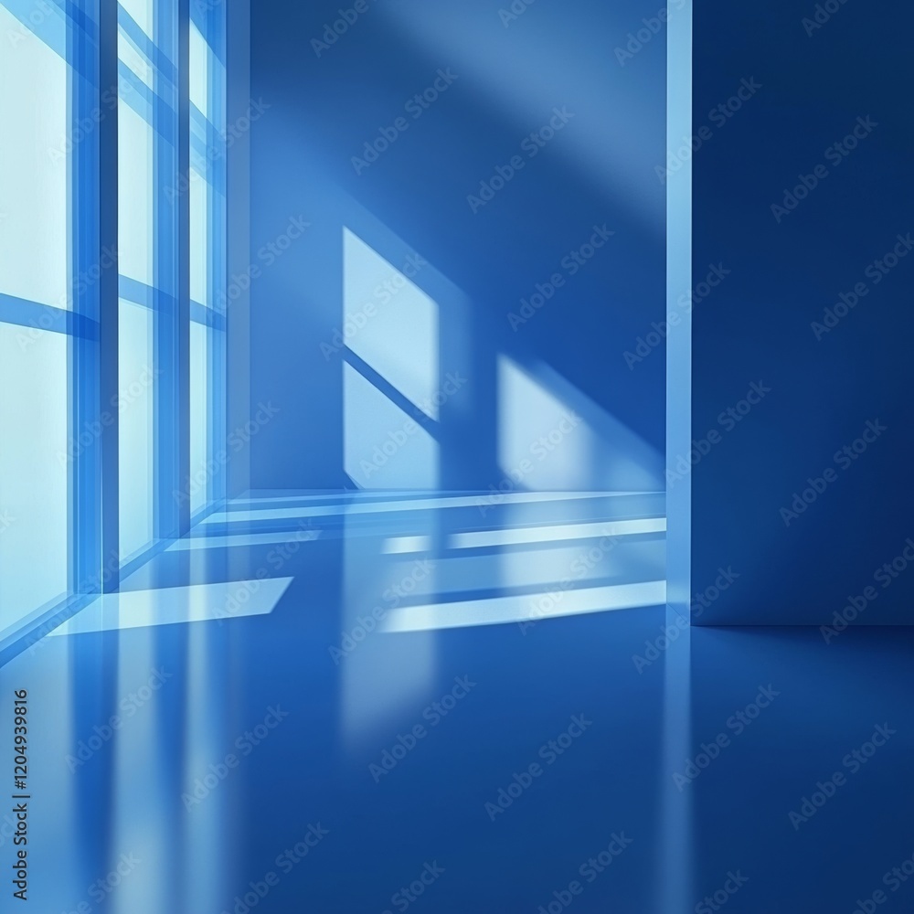 Abstract blue interior with light and shadows. Vector illustration. Eps 10. Abstract blue interior with light and shadows. Vector illustration. Eps 10.