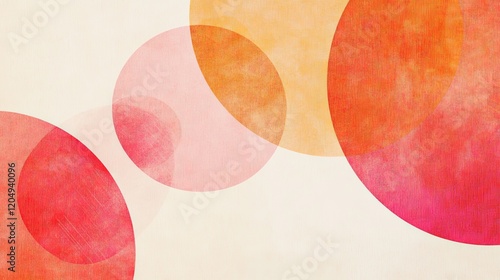 Abstract Colorful Circles in Warm Tones on Light Background