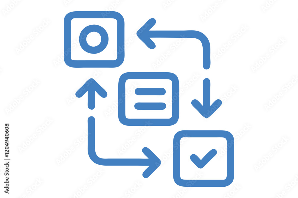 Process icon blue color Process icon blue color