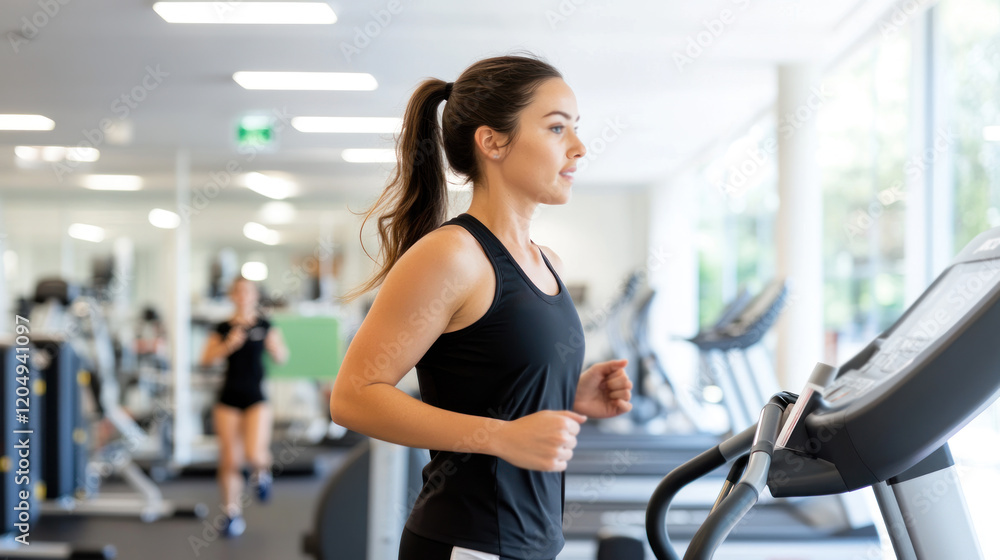 Australian woman doing exercise workout in a modern gym equipment, healthy lifestyle Australian woman doing exercise workout in a modern gym equipment, healthy lifestyle