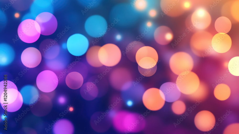 Colorful bokeh lights create vibrant and dreamy background effect Colorful bokeh lights create vibrant and dreamy background effect