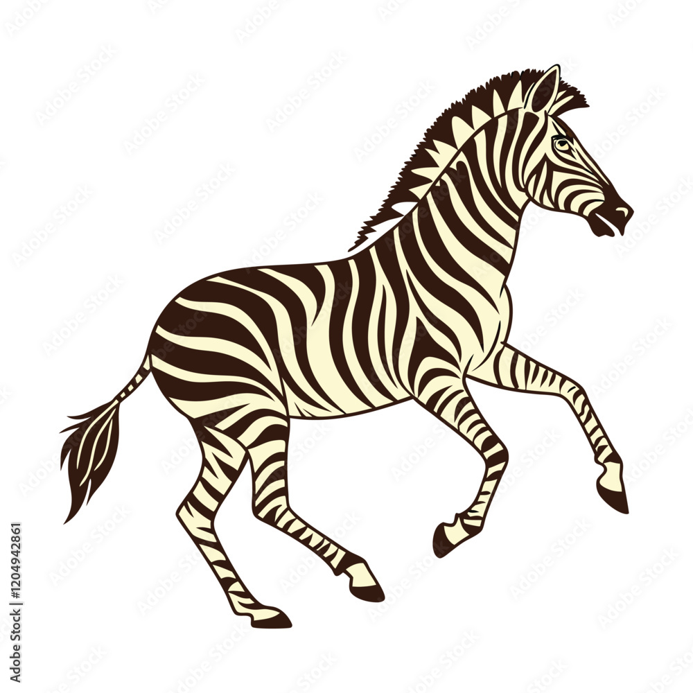 Fototapeta premium Black and white zebra illustration