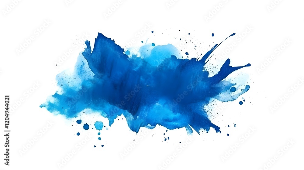 Obraz premium Abstract Blue Watercolor Splash Painting Design