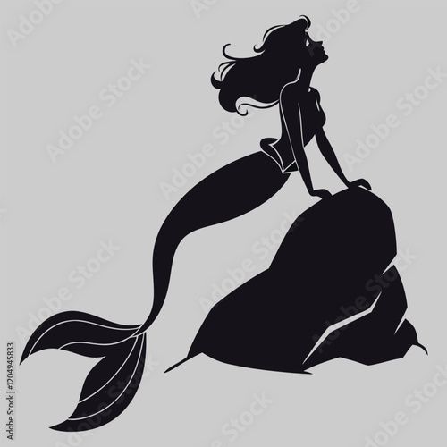 The Little Mermaid silhouette vector design art and illustration