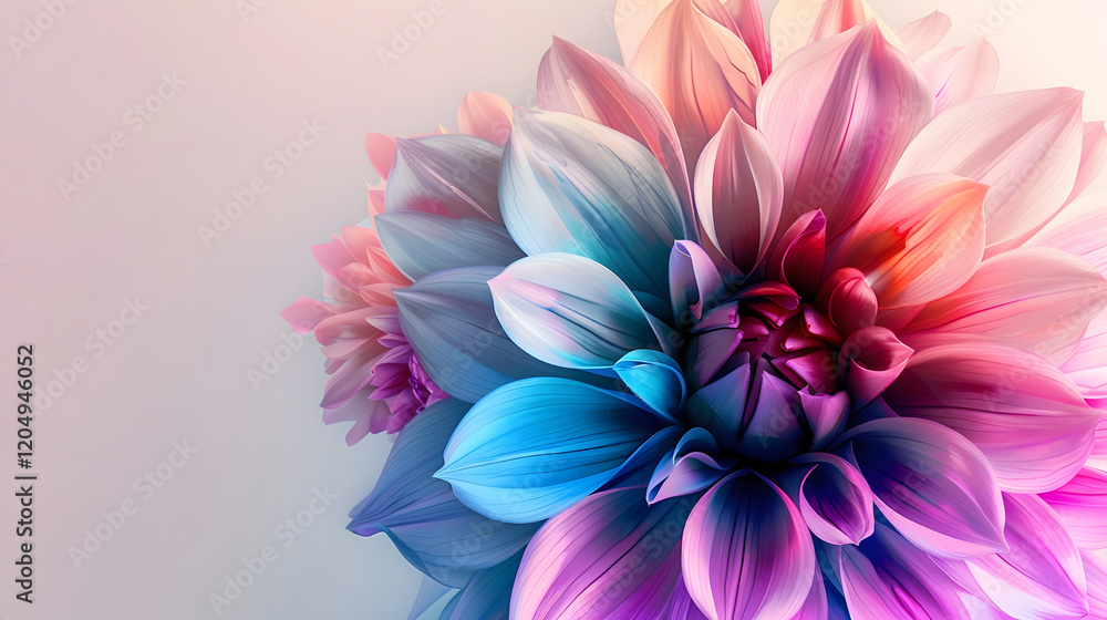 Obraz premium Vibrant Flower with Gradient of Pink, Purple, and Blue Petals: Mesmerizing and Colorful Floral Display