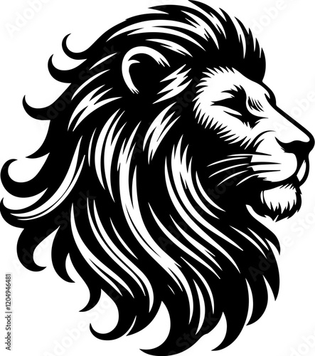Wallpaper Mural Stylized Lion Head Illustrations in Black Vector Design Torontodigital.ca
